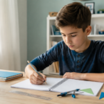 Učenik šestog razreda rešava inicijalni test iz matematike